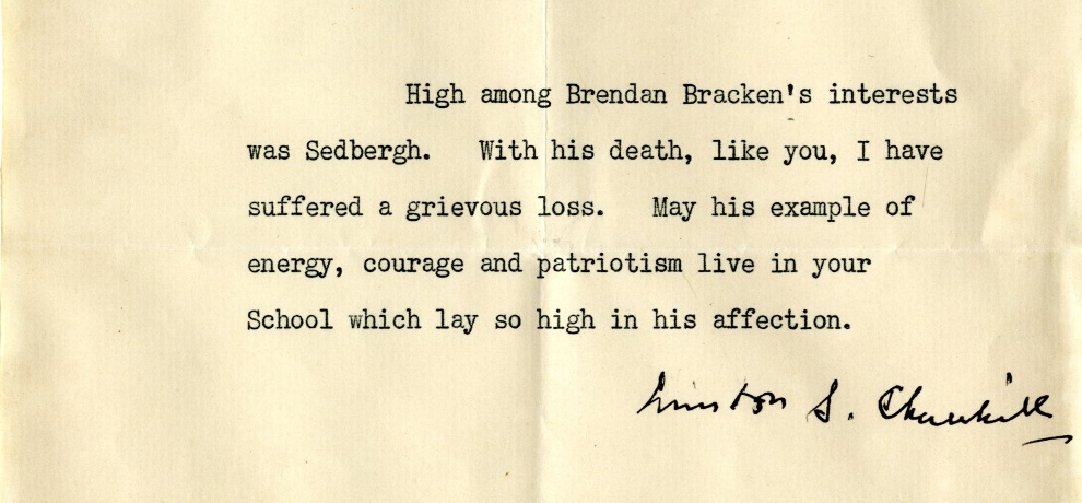 Churchill, bracken letter